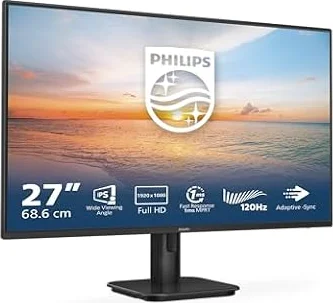 PHILIPS 27E1N1100A Monitor 27 Pulgadas 120Hz Panel IPS, 4ms GtG, Altavoces, (1920x1080 HDMI 1x 1.4) Negro