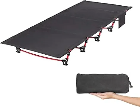 Leogreen Cama Plegable Camping Cama Camping Portátil 192x70x17cm Negro