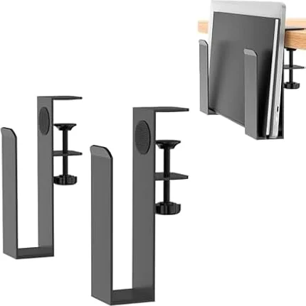Lansls Almacenamiento Ajustable para Computadora Portátil, Ajustable Soporte Portatil Mesa Organizador De Escritorio Lateral, Sin Taladrar Soporte para Laptop para Escritorio Lateral
