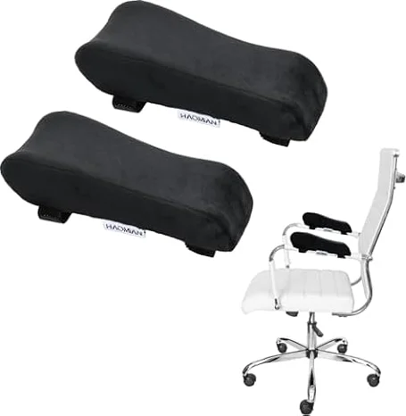 Nivofu Almohadilla para Reposabrazos, Cojín Ergonómico para Silla de Oficina, Escritorio, Juegos y Ruedas - 2 Piezas