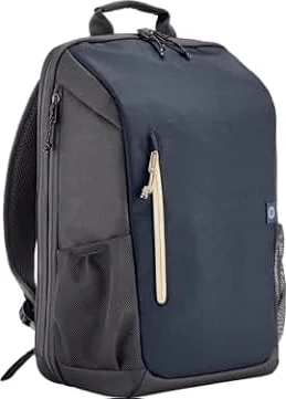 HP Travel Mochila para Portatiles de hasta 15,6" (Capacidad 18L, Ampliable hasta 21 L, Impermeable, Ergonómica, Bolsillo para Rastreador, Cremalleras con Cierre, Material Reflectante) Azul Oscuro