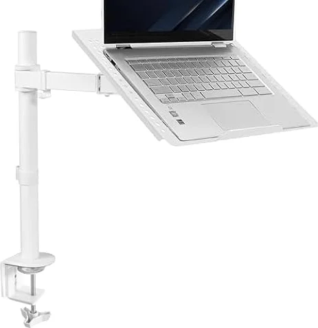 VIVO STAND-V001LW - Soporte de Escritorio para Laptop, extensión Totalmente Ajustable con Abrazadera en C, Color Blanco