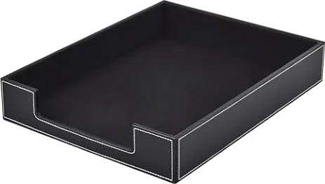 Bandeja de cartas de cuero, organizador de escritorio para suministros de oficina, papel de correo, archivos, revistas, joyería, cosméticos, elegante bandeja para cartas y caja de almacenamiento de