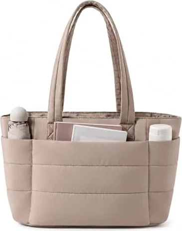 OSDUE Bolso Tote Mujer Grande, Compartimento para Portátil 14", Caqui