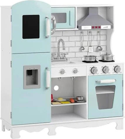 AIYAPLAY Cocina de Juguete de Madera con Luces y Sonidos Campana Extractora