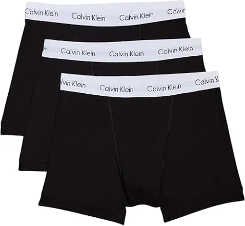 Calvin Klein Calzoncillos bóxer Hombre Pack de 3 Trunks Ropa Interior, Negro (Black), L
