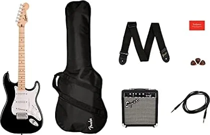 Squier by Fender Sonic Stratocaster Pack Guitarra Eléctrica, Negro