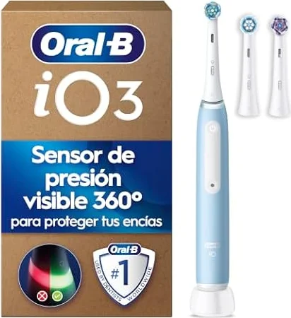 Oral-B iO 3 Cepillo de Dientes Eléctrico con 3 Cabezales, Azul