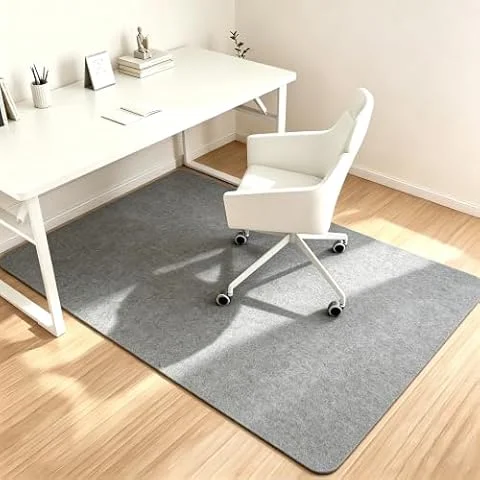 90 x 140 cm Protector Suelo Silla Ruedas, Gris, Antideslizante, Alfombra, Ruedas, Gaming, Tapete de Protección de Madera/baldosas