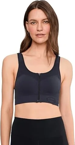 Anita Active EasyMove Zip – Sujetador deportivo para mujer, sin aros, alta comodidad, copas sin costuras, soporte ligero, gris, S