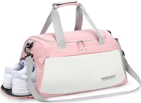 35L Bolsa de Deporte, Bolsa Deporte Mujer Masculino Grande, Rosa
