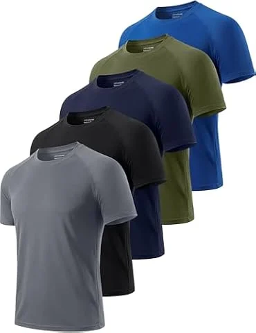 Cimic 5 Piezas Camiseta Deporte Hombre Running Manga Corta Ropa