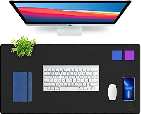 K KNODEL Almohadilla de escritorio, almohadilla de escritorio, cabeza de succión de escritorio de cuero de PVC para computadoras portátiles, tablero de escritura impermeable (40cm x 80cm, Negro)
