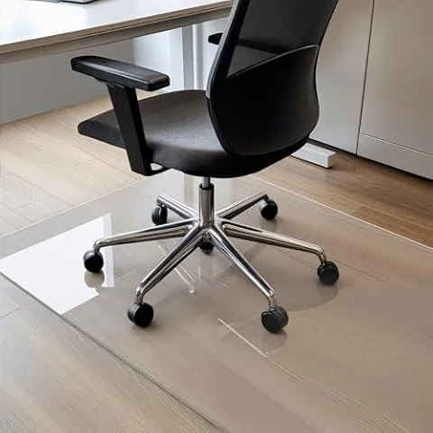 COSYLAND Protector de Suelo para Silla con Ruedas, Alfombra Transparente de Alta Claridad 100 x 120 cm - 01, Tapete de PVC Liso para Oficina, Parquet, Escritorio o Gaming, Antiarrayado y Duradero