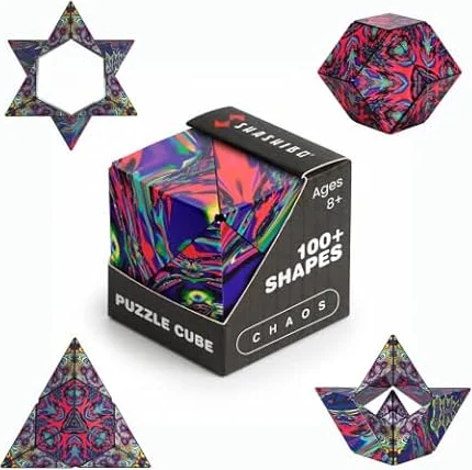 Shashibo Cube Anti Stress – Infinity Cube galardonado y Patentado con 36 Imanes de Tierras Raras – Cubo Infinito 3D Extraordinario – Se transforma en más de 100 Formas (Caos)