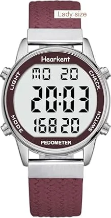 Hearkent Reloj podómetro para mujer, rastreador de fitness, reloj deportivo resistente al agua, contador de calorías, reloj de pulsera con pantalla digital grande, personas mayores, mujeres, ancianos
