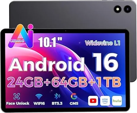 Tablet 10 Pulgadas Android 16, 64GB ROM+24GB RAM, 6000mAh
