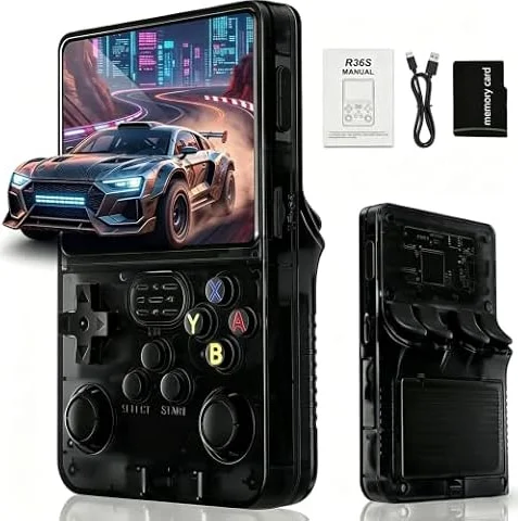 Consola Retro Portátil de Juegos con Doble Joystick (Negro Radiante)
