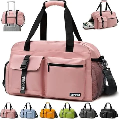 DBPBToU Bolsa Deporte Mujer Hombre Bolsa de Viaje Mujer (Rosa)