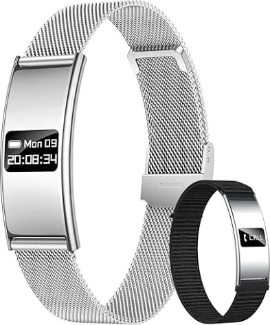 Pulsera Actividad Mujer Fitness Smartwatch: Reloj Inteligente Deportivo Delgado Monitor 24/7 y Sueño Ritmo Cardiaco SpO2 HRV Salud Función 5ATM Impermeable 2 Correas Aviso de llamada para Android iOS