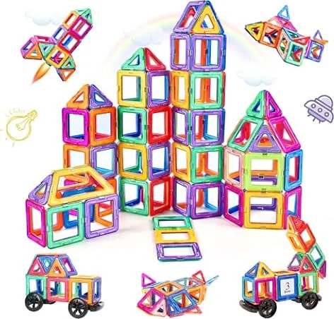 Construcciones Magneticas Niños 82PCS, Bloques de Construcción Magnéticos