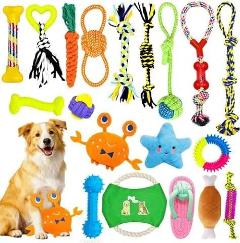 Juguetes para Perros, 19pcs Juguete para Morder para Perro, Juguete Perro
