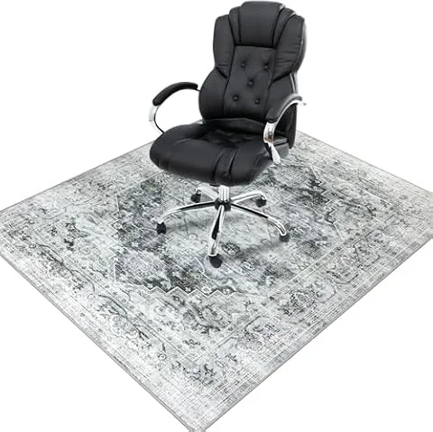 Homcomodar Alfombra Silla Escritorio 90x120cm Gris Protectora Suelo Ruedas Antideslizante para Gaming Oficina Ordenador