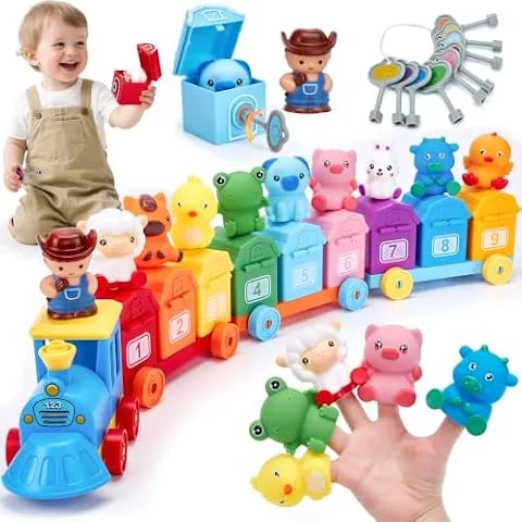 hahaland Tren de Juguetes Niños 1 Año, Tren Juguete Montessori 2 años